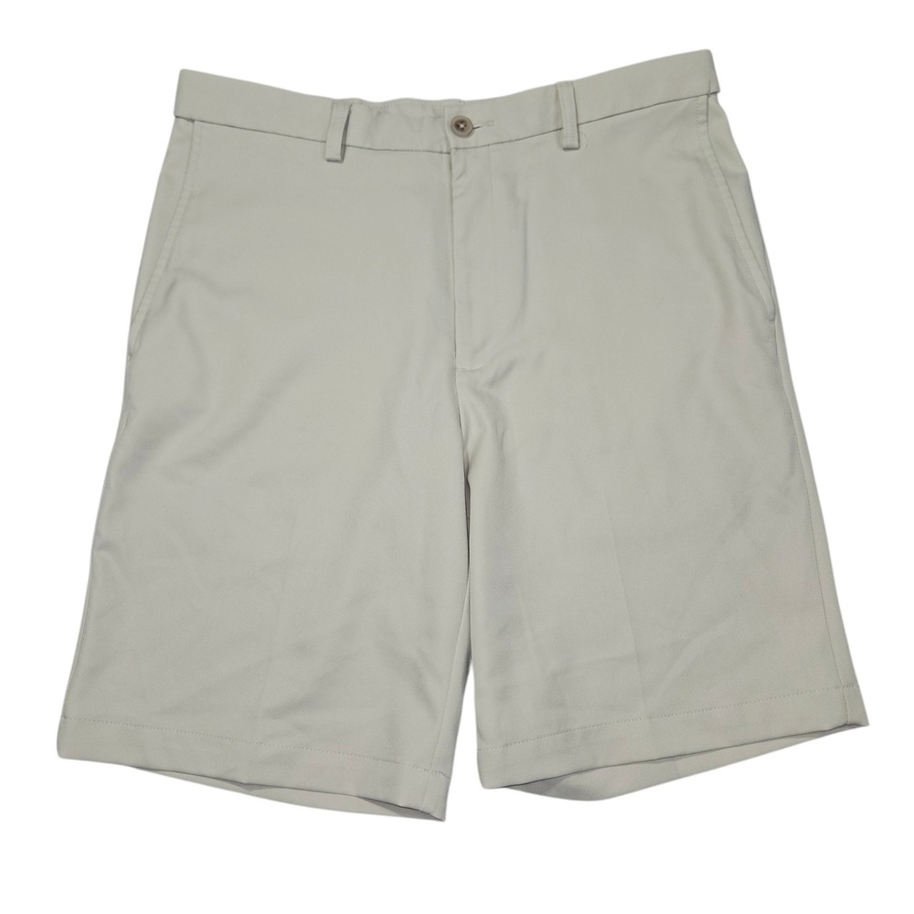Haggar Cool 18 Pro Performance Golf Shorts Tan Khaki Sz 32